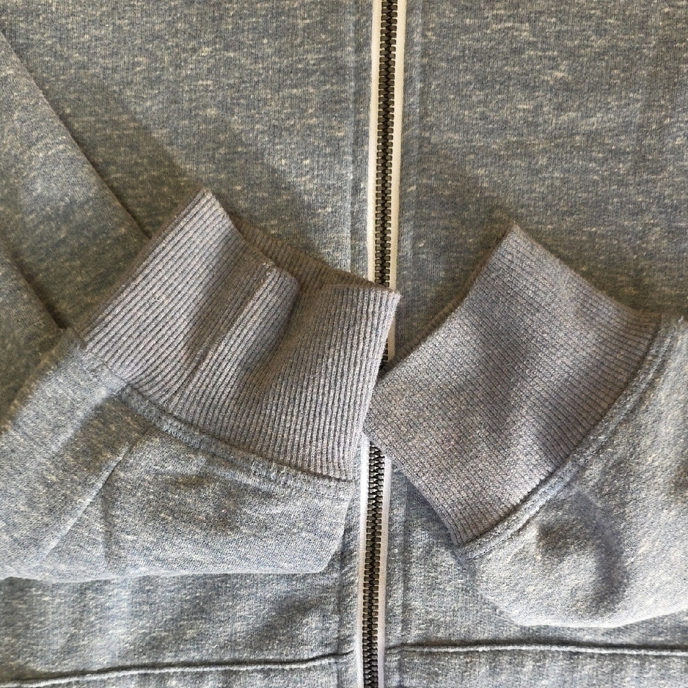O'Neill Size Large Zip-Up Fleece Sweatshirt Hoodie Heathered Gray Surf - Picture 7 of 14